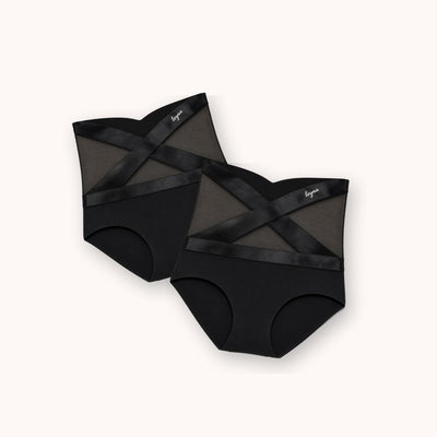 Two Leyna high-waisted sculpt briefs in black