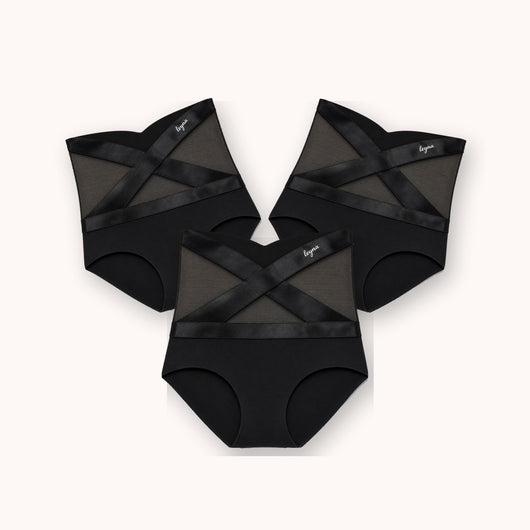 Three Leyna high-waisted sculpt briefs in black